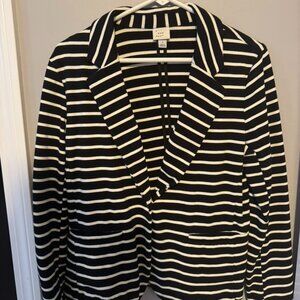 A New Day Black and White Striped Blazer